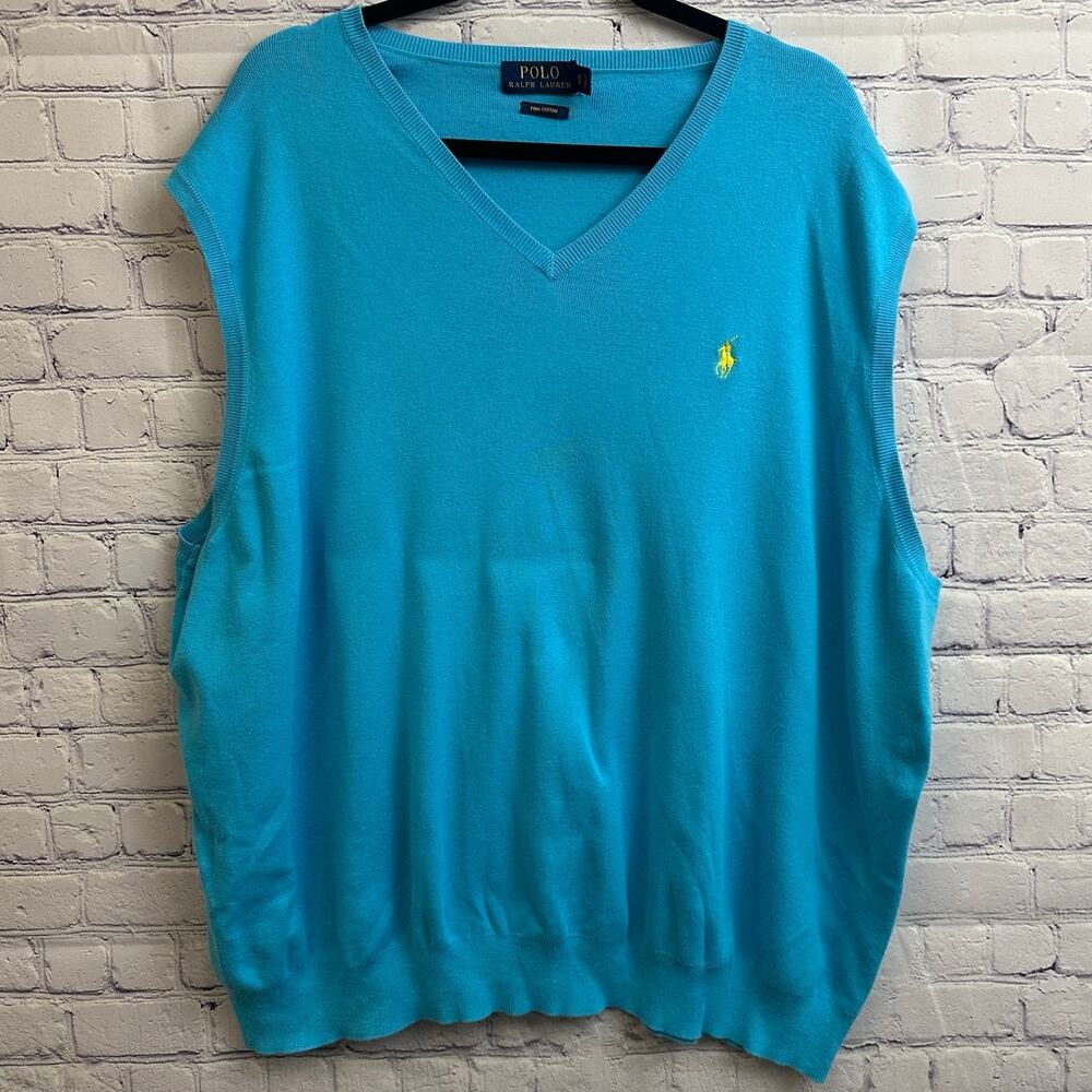 Polo by Ralph Lauren Men's Turquoise Sleeveless Vest